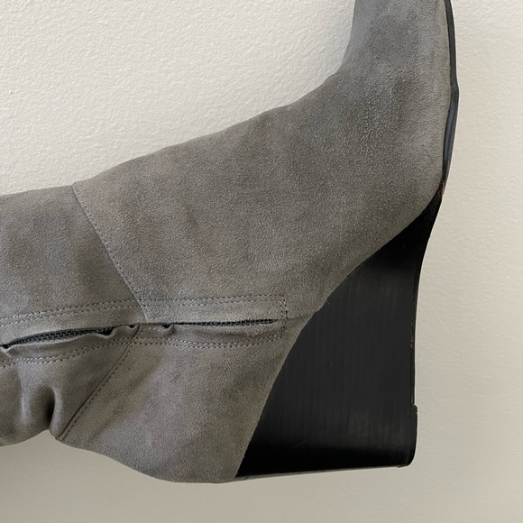 Cole Haan tall suede grey wedge boots. Size 7.5. - Picture 9 of 11